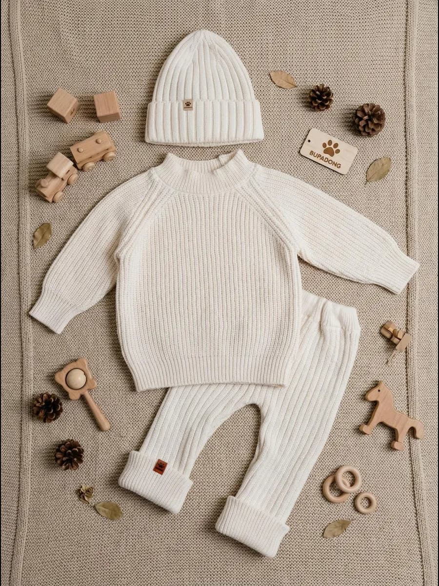 Костюм детский вязаный теплый 3 в 1